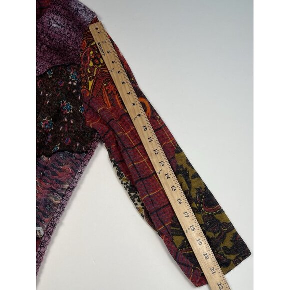 ALI MILES Womens Plus 3X Jewel Tone Purple Patchwork 3/4-Sleeve Boho TUNIC EUC - Picture 6 of 9